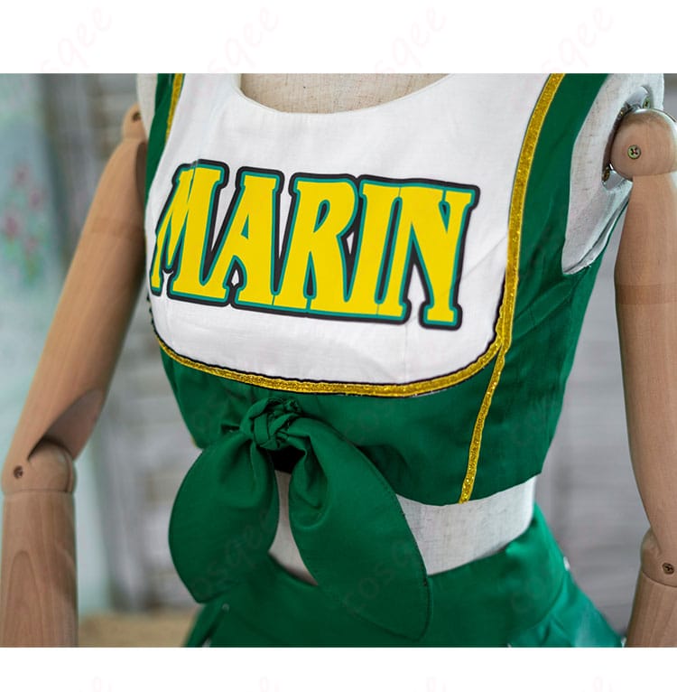 商品側面画像 - チアガール衣装のサイドビュー、スカートとトップスのデザインがしっかりと確認できる。オーダーメイド対応!