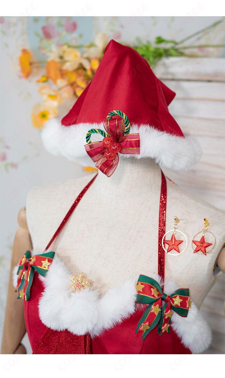 服装頭飾りの詳細 - エマの可愛らしいクリスマスヘッドドレス、コスプレ衣装の特徴