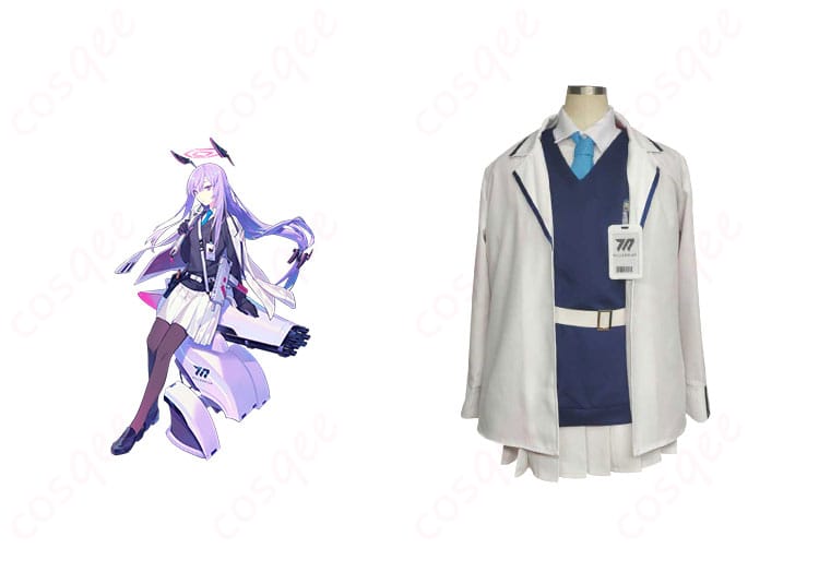 ブルーアーカイブ 白石ウタハ コスプレ衣装 正面図 キャラクターとのコラボショット。高還元度・快適な着心地。