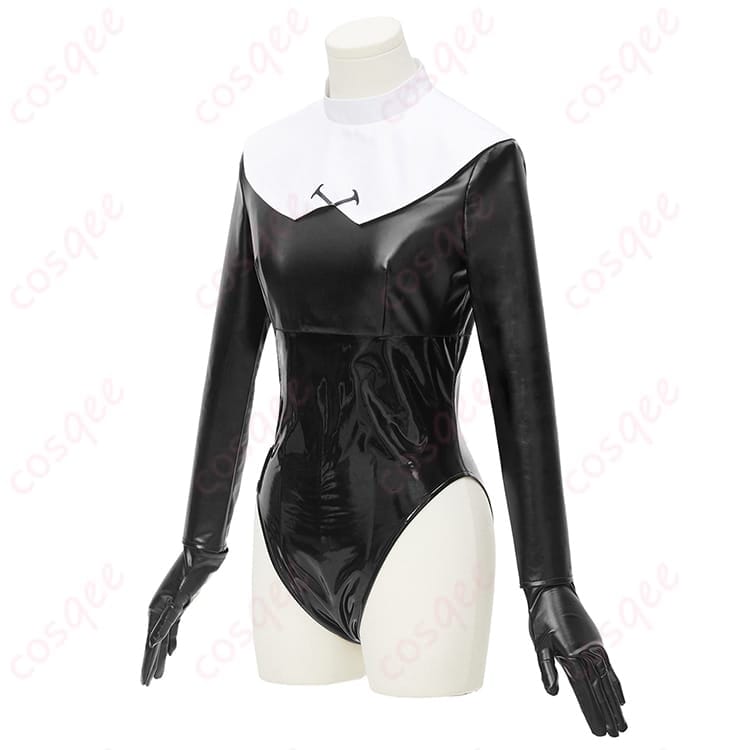 ブルーアーカイブ 歌住サクラコ 覚悟 コスプレ衣装 シャープに決まる修道女風レオタード - 2枚目の画像