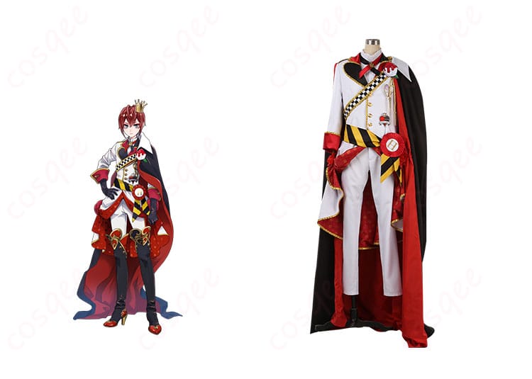 ツイステ エース・トラッポラ コスプレ衣装 正面とキャラクターの組み合わせ、ハーツラビュル寮 寮服の詳細