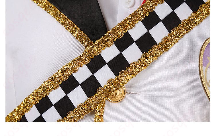 ツイステ エース・トラッポラ コスプレ衣装 ハーツラビュル寮 寮服 上衣斜めのベルト装飾ディテール