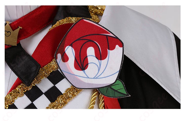 ツイステ エース・トラッポラ コスプレ衣装 ハーツラビュル寮 寮服 前胸の装飾ディテール