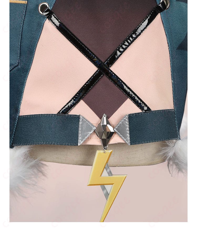 シロネン コスプレ衣装の閃電の装飾部分。特徴的なデザインで視覚的インパクトを与えます。