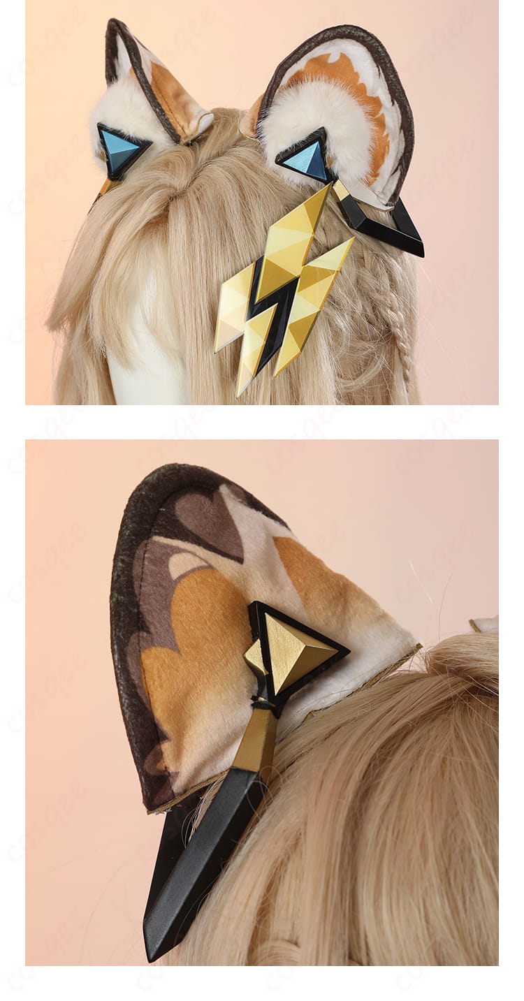 シロネン コスプレ衣装の耳飾り部分の詳細。耳元の美しい装飾が魅力的です。