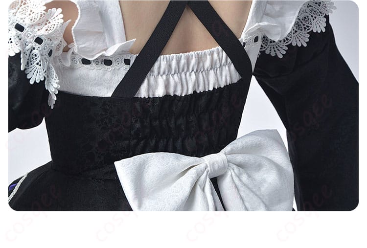 Re:ゼロ レム・ラム コスプレ衣装 メイド服 背面装饰细节图 - 背面の美しい刺繍ディテール