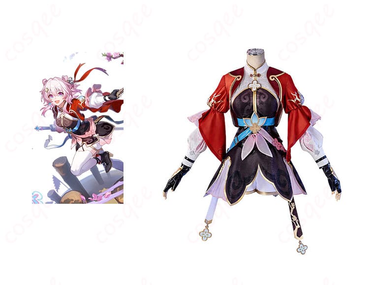 スターレイル 三月なのか 巡狩 コスプレ衣装 正面とキャラクターの組み合わせ画像|高品質コスプレ衣装