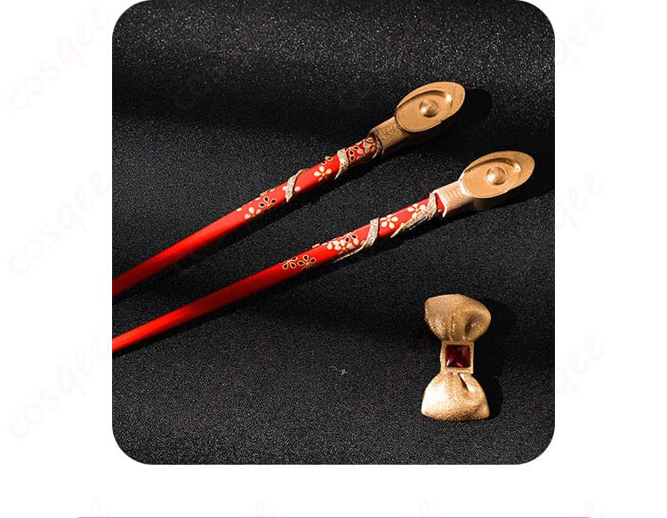 発簪装飾の詳細画像 - 椒丘の髪飾りと発簪、ディテールが素晴らしい。