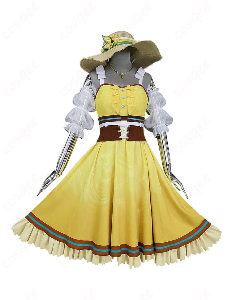 白石杏「優しい記憶」コスプレ衣装の正面写真。高い再現度で、細部にまでこだわり抜いたデザインが特徴です。