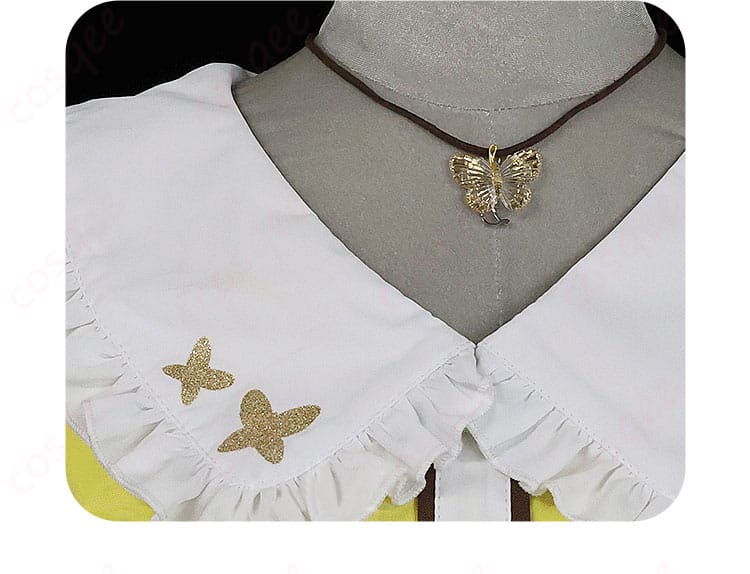 小豆沢こはねの「レモネードで一休み♪」コスプレ衣装の襟元部分の装飾。かわいらしいデザインが特徴的。