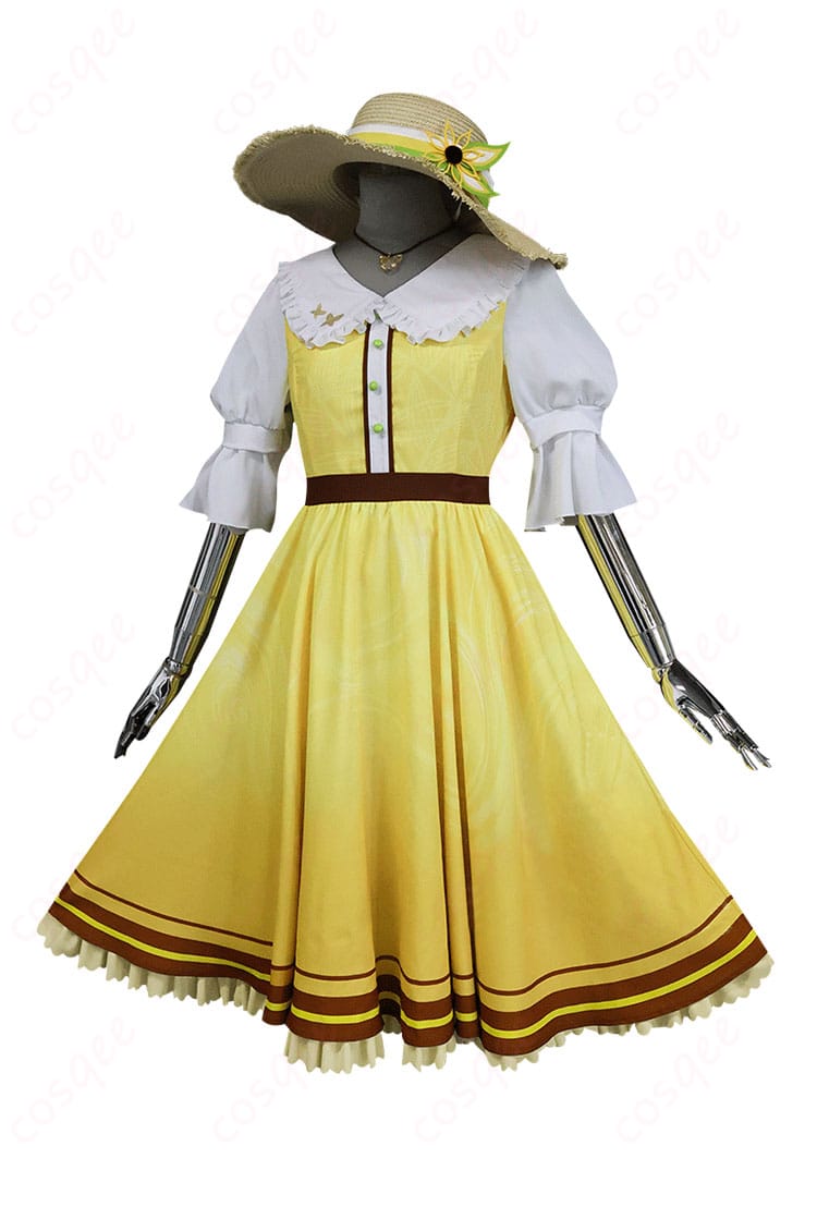 小豆沢こはねの「レモネードで一休み♪」コスプレ衣装の正面画像。鮮やかなデザインと可愛らしい衣装のディテール。