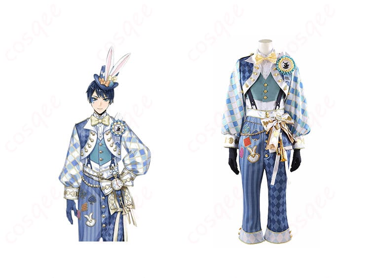 デュース・スペード コスプレ衣装 正面とキャラクターの組み合わせ画像 - ツイステ コスプレ衣装