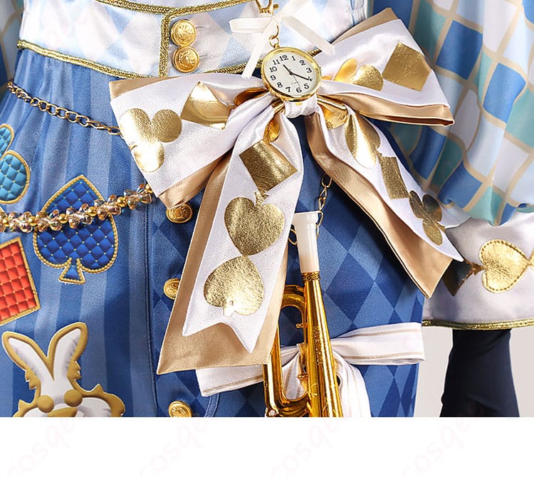 デュース・スペード コスプレ衣装 腰飾りと時間表装飾ディテール - ツイステ コスプレ衣装