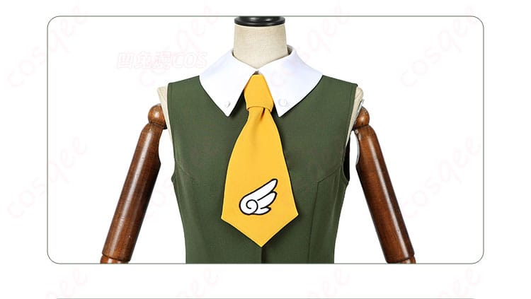 木之本桜 コスプレ衣装 ネクタイ装飾 - キャラクターらしい可愛らしいデザイン。