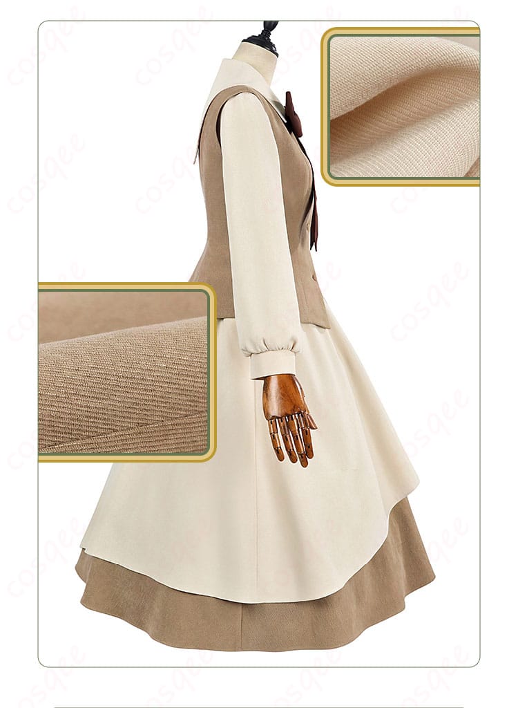 服の布料細部画像。高品質な素材使用、コスプレ衣装に最適な耐久性と快適さ。