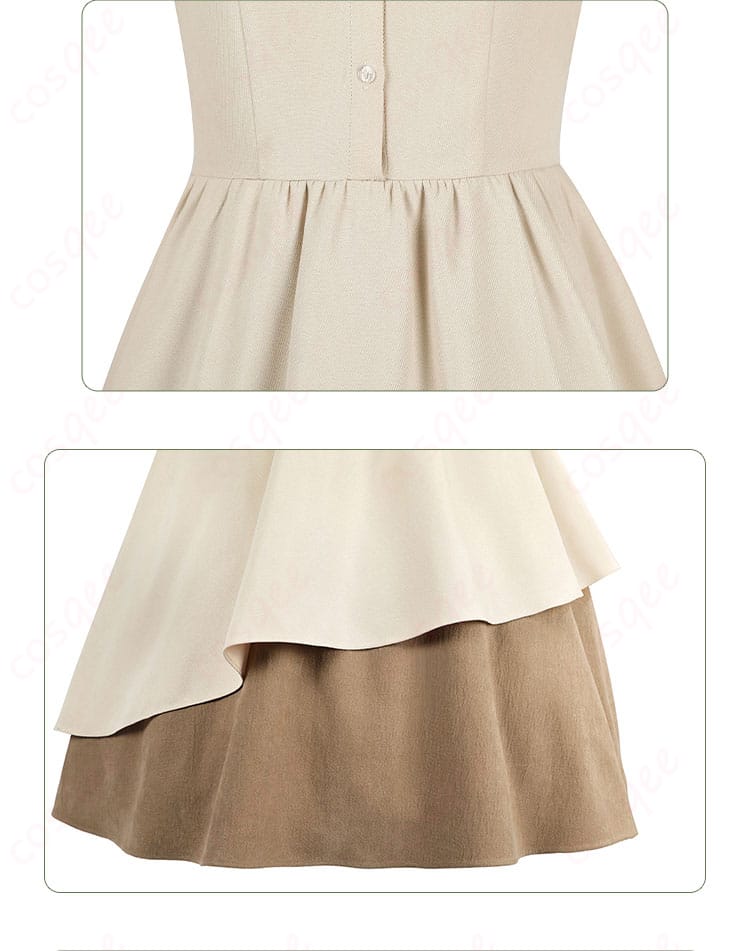 腰間とスカートの装飾細部画像。カードキャプターさくら 大道寺知世のコスプレ衣装にぴったりの細かいディテール。