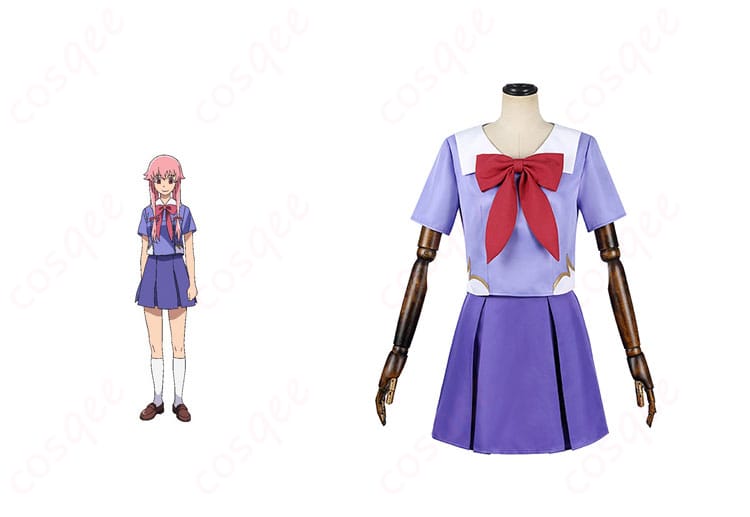 商品正面とキャラクターとの組み合わせ画像 - 未来日記 我妻由乃 コスプレ衣装 制服