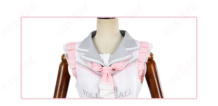 南ことり チアガールコスプレ衣装の衣領装飾のディテール