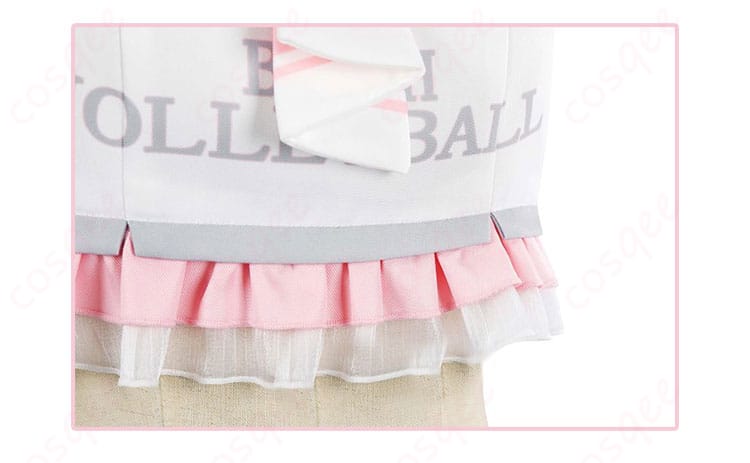 南ことり チアガールコスプレ衣装の衣摆装飾のディテール