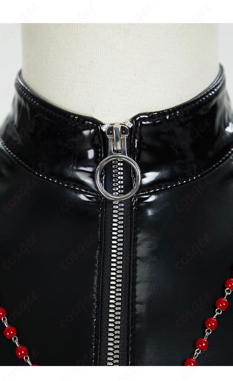 デスノート メロ コスプレ衣装の領口装飾の細部。精緻な刺繍や装飾がキャラクターの特徴を忠実に表現。