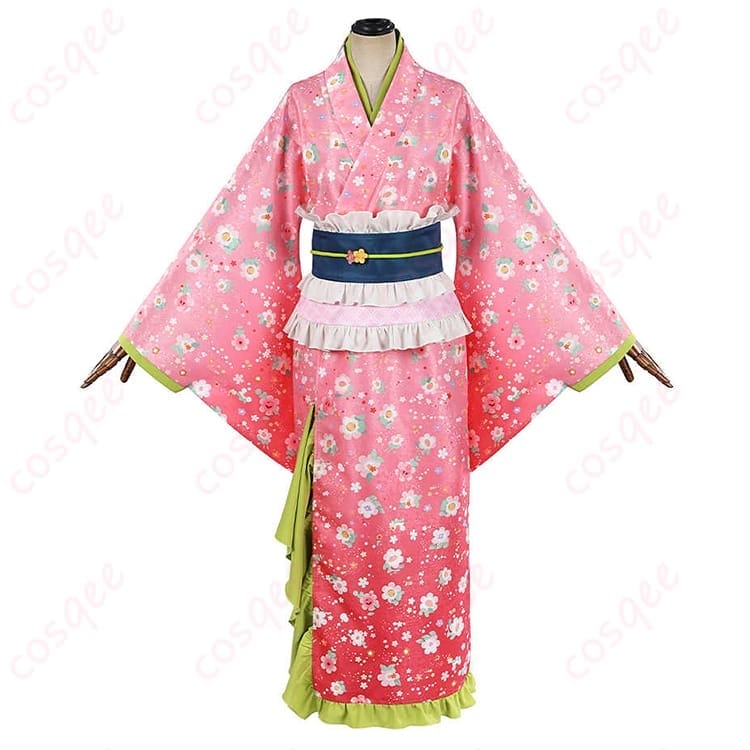 鬼滅の刃 甘露寺蜜璃の街着姿を可憐に再現したコスプレ衣装 - 1枚目の画像