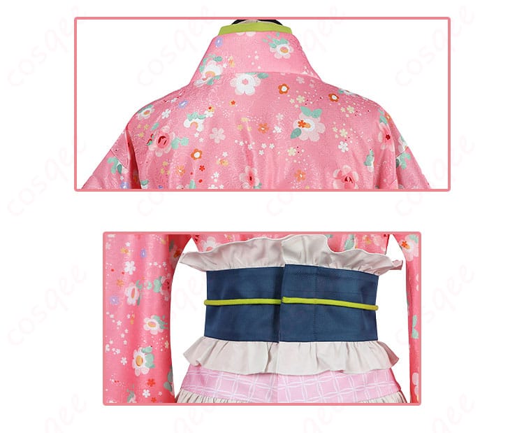 服の背面装飾ディテール、甘露寺蜜璃のコスプレ衣装。細部までこだわった背面のデザインをチェック!