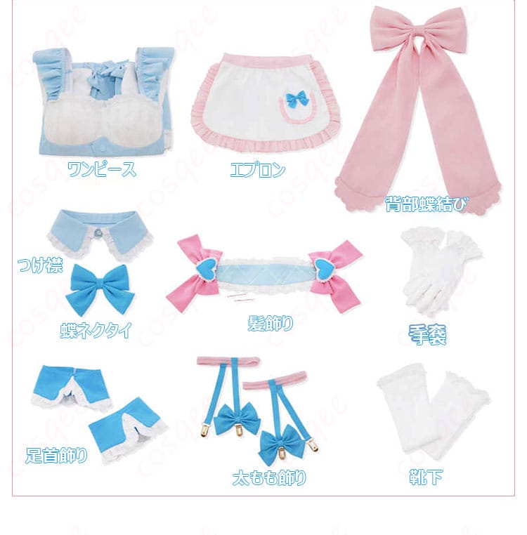 セット内容を示す画像、全てのコスプレ衣装のアイテムが含まれています。