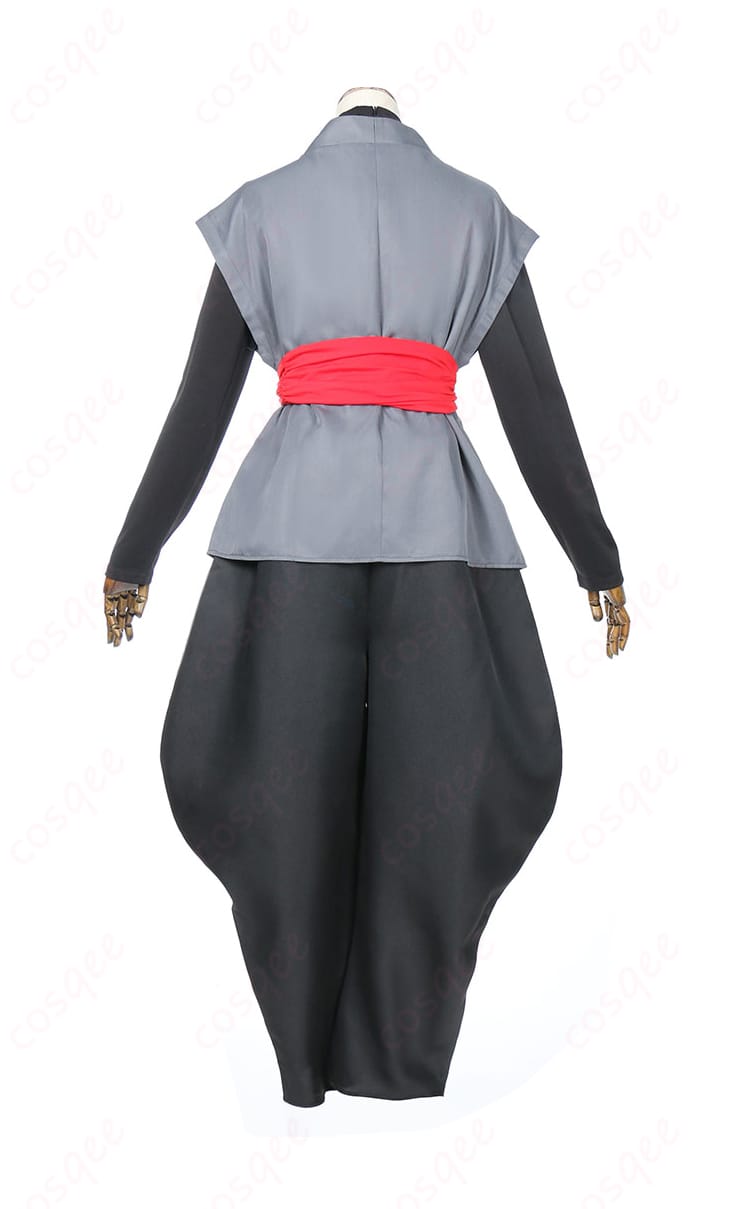 商品背面のゴクウブラックコスプレ衣装。背面のディテールまで忠実に再現されています。