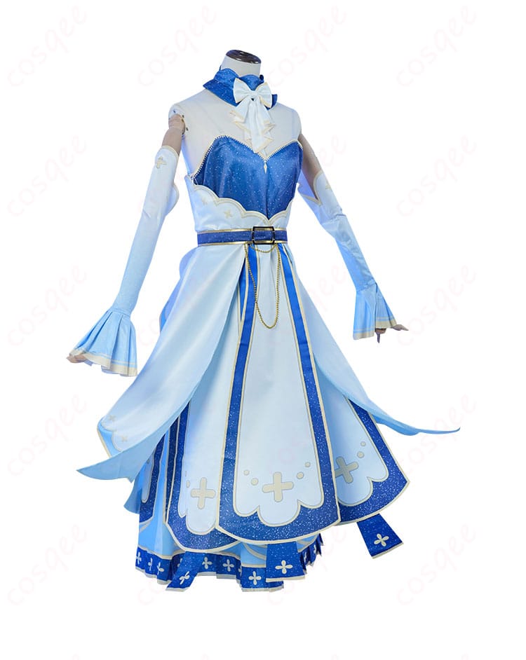 服の装飾詳細 – 兎田ぺこらのコスプレ衣装の繊細な装飾部分。高品質な刺繍と細部まで忠実に再現。