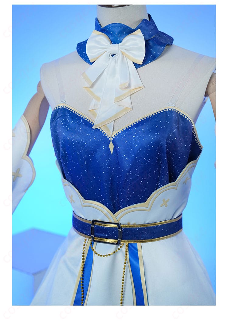 蝶ネクタイ装飾の詳細 – うさメガぺこら衣装の特徴的な蝶ネクタイ部分。細部の仕上げが美しく、コスプレに最適。