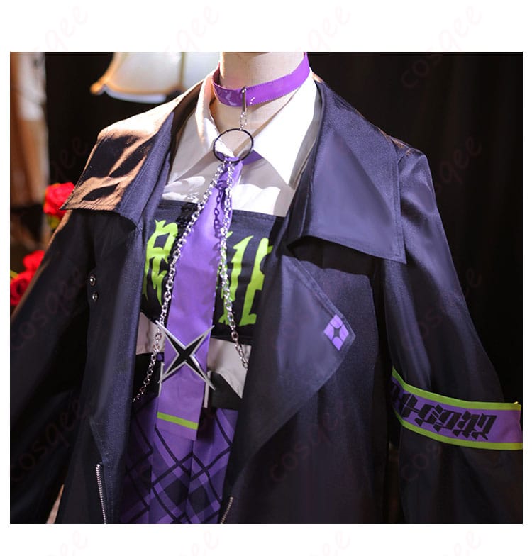 服装装飾のディテール画像 - ラプラス・ダークネスコスプレ衣装の装飾部分、細かい刺繍やアクセサリーが強調されている。