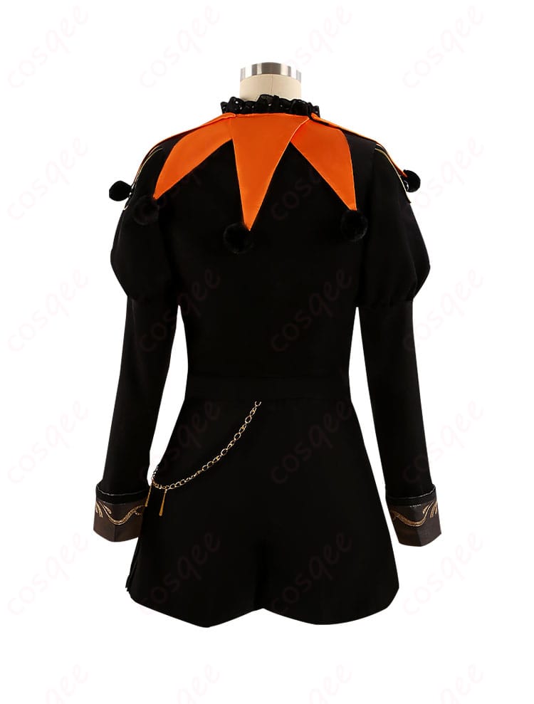 商品側面から見たコスプレ衣装の全体像。鏡音リン・鏡音レンの特徴的なデザインがよく分かる。