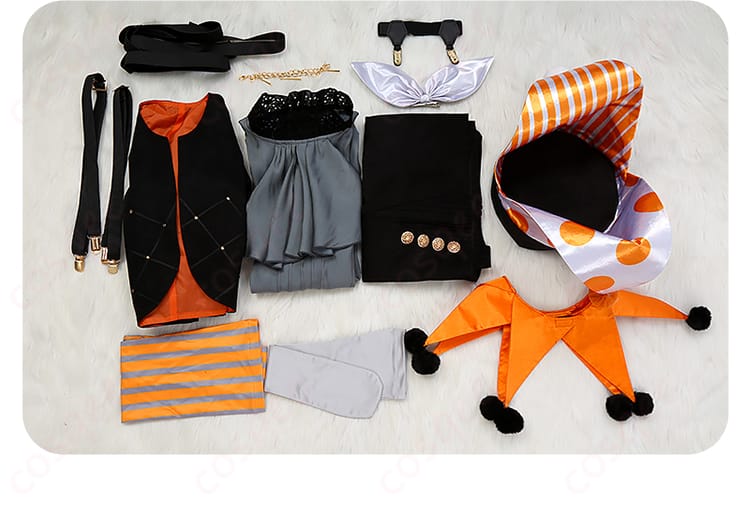 コスプレ衣装の帽子部分の細部。アクセサリーの重要なディテールを強調。