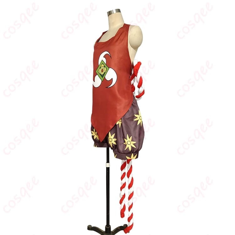 ONE PIECE 戦桃丸の腹掛×ショートパンツで和装バトル感を軽快に纏うコスプレ - 2枚目の画像