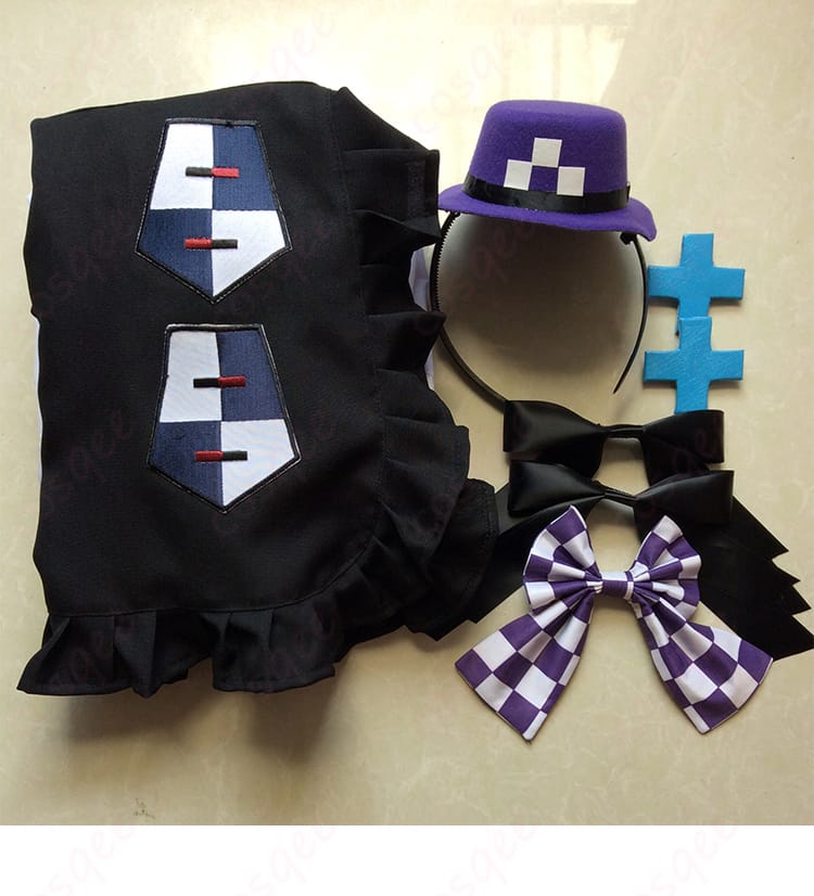 HK416 コスプレ衣装 くろねこの贈りもの セット内容画像。シャツ、スカート、エプロンなど、全て揃ったフルセット。コスプレイベントに最適!