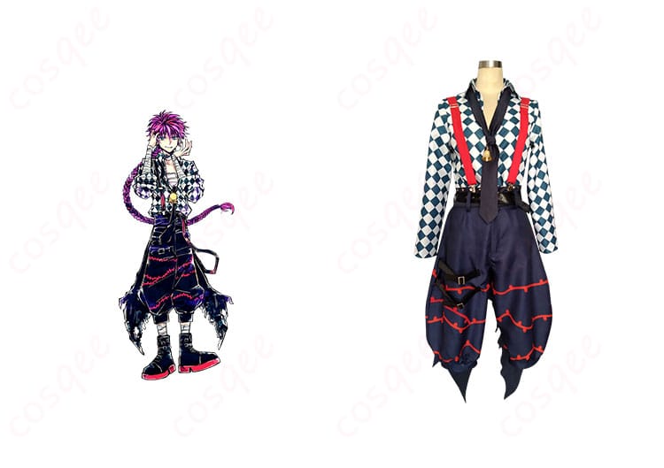 商品正面とラト・バッカのコスプレ衣装を組み合わせた画像 - 高品質な再現で、悪魔執事と黒い猫のキャラクターを忠実に再現