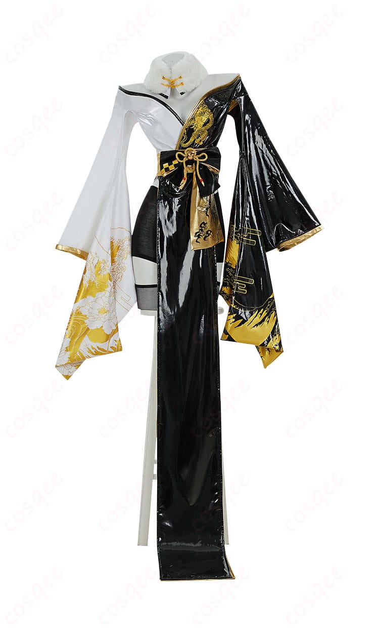 ブラックラビット コスプレ衣装の繊細な装飾が強調された画像。刺繍や細部のディテールをチェック!