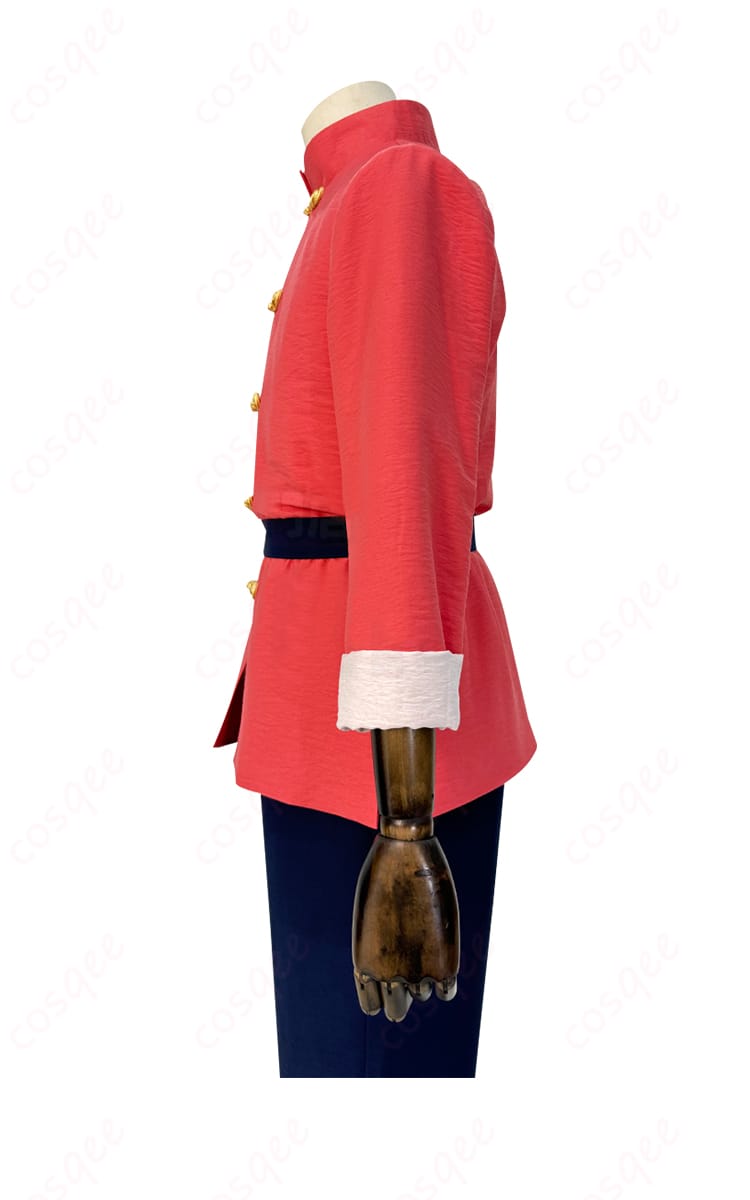 らんま1/2 早乙女乱馬 コスプレ衣装の左側の装飾ディテール。刺繍や細かいデザインが見えます。